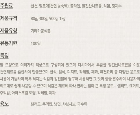 알알이 비즈(Beads) 내용